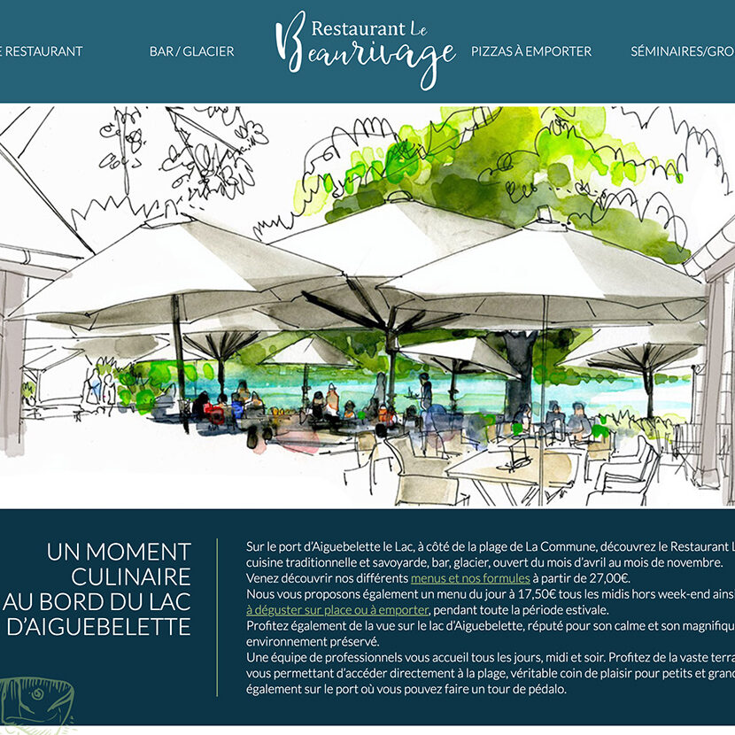 Site vitrine - Restaurant Le Beau Rivage - Aiguebelette-le-Lac